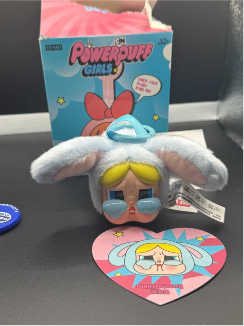 Pop Mart Crybaby x Powerpuff Girls Bunny Bubbles Plush Keychain Authentic